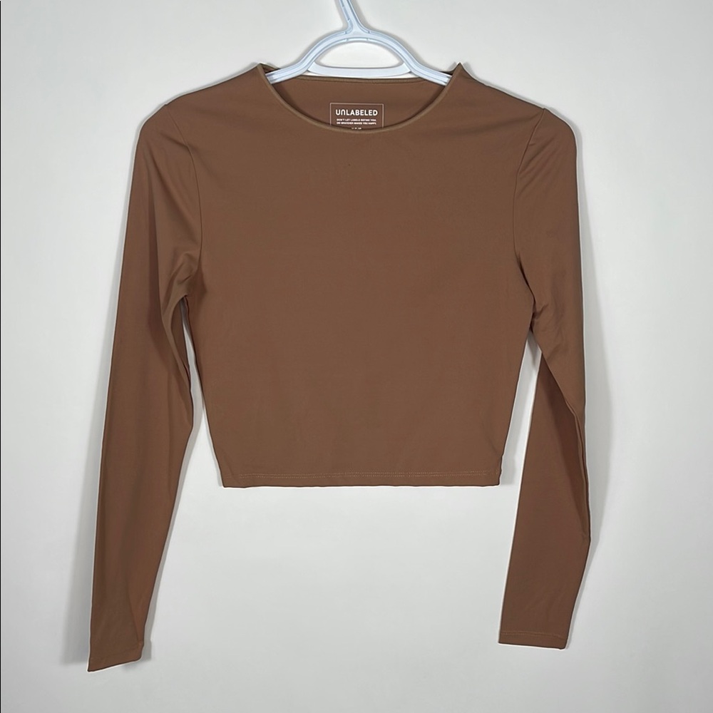 UNLABELED Brown Long Sleeve Women's Top